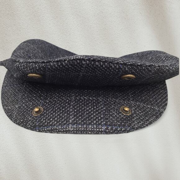 Stetson L/XL Black Gray Tweed Driving Ivy Flat Cap NWT Snap Front Retro Inspired - Picture 5 of 9